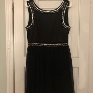 Juniors Love Reign Formal Black Sleeveless Dress
